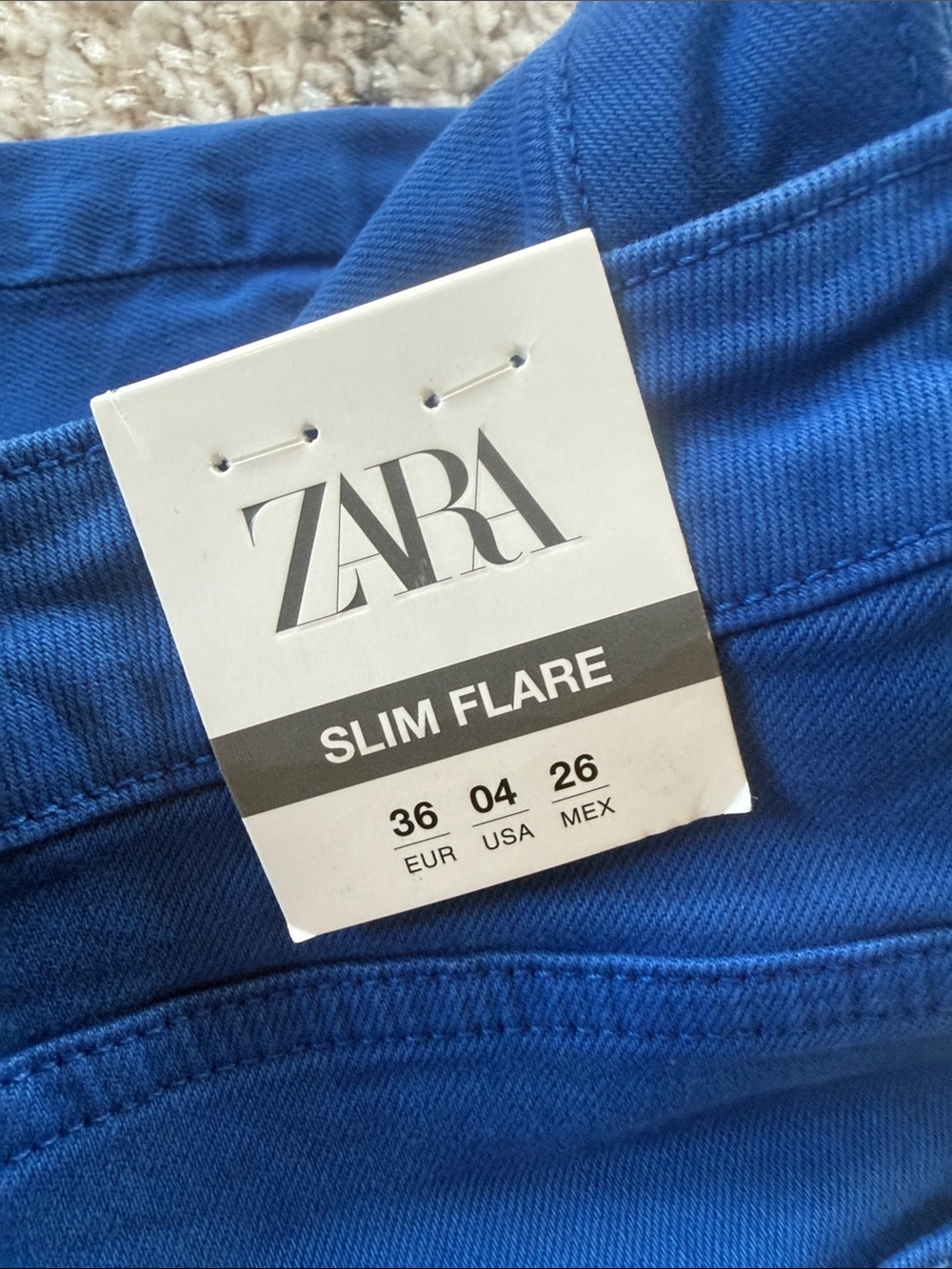 New with Tags Zara Slim Flare Blur denim jeans size 36 us 4 - Picture 3 of 3
